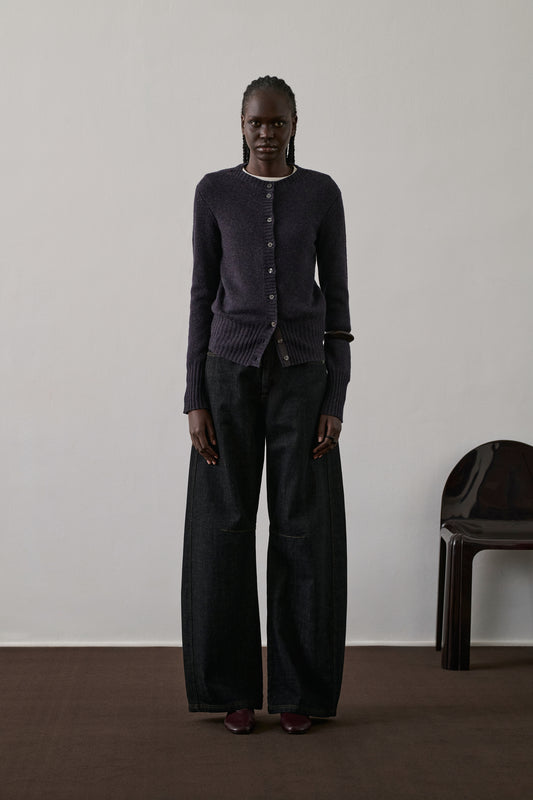 Cardigan Fugu - Aubergine - Laine - Femme