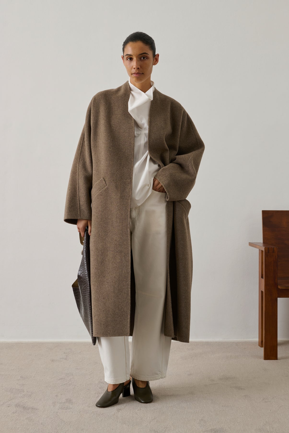 Manteau Harrow - Taupe - Double face - Femme vue 1