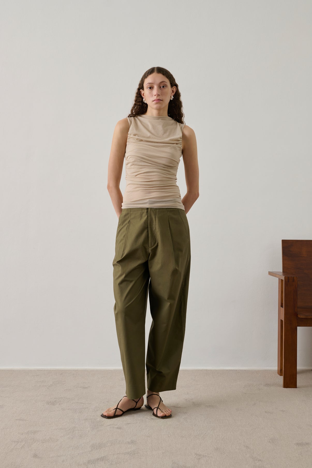 Pantalon Daley - Kaki - Coton - Femme vue 1