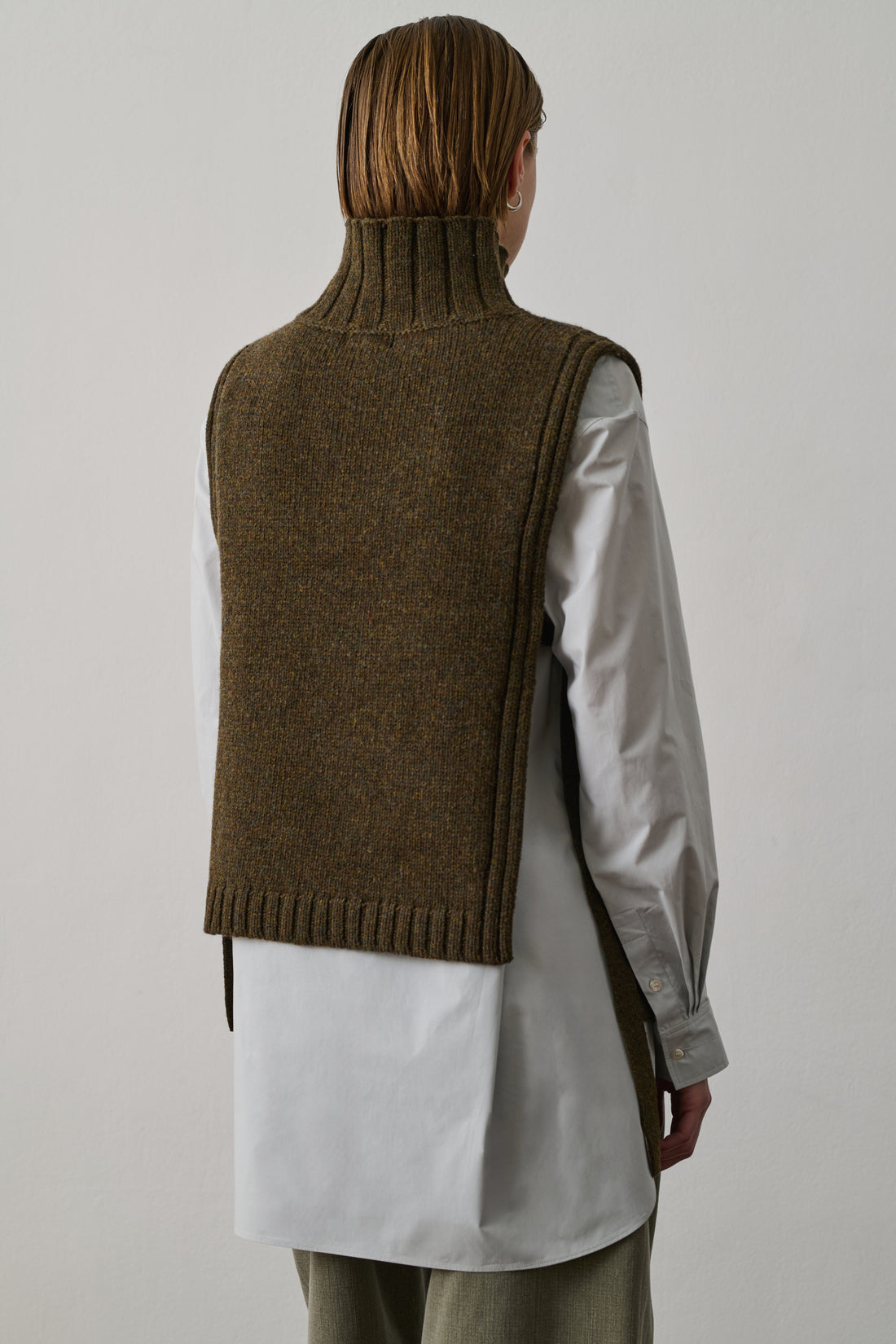 Pull Or - Kaki Chiné - Laine - Femme