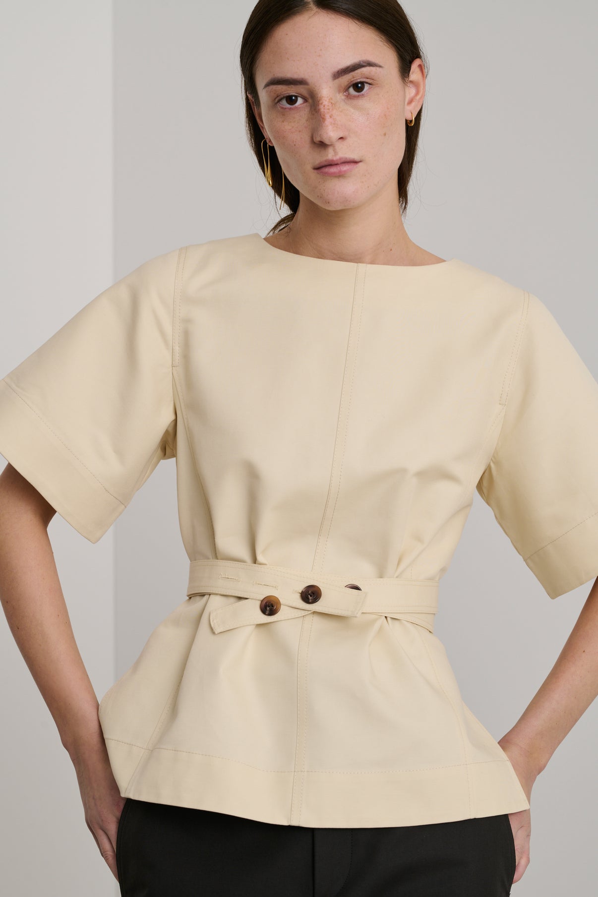Top Emmie - Blanc Cassé - Coton - Femme vue 3