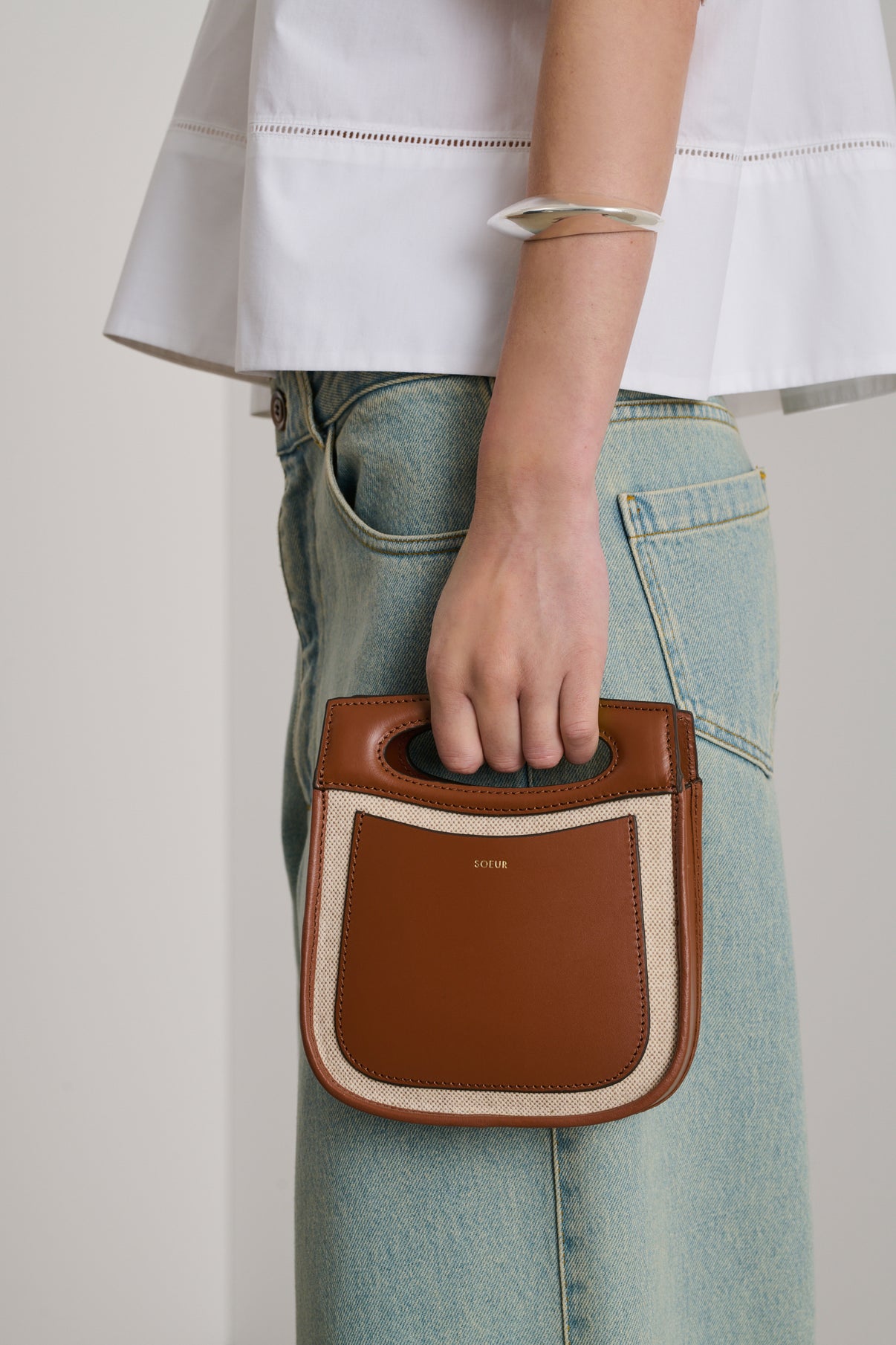 Sac Cheri Mini - Écru/Naturel - Cuir - Femme vue 2