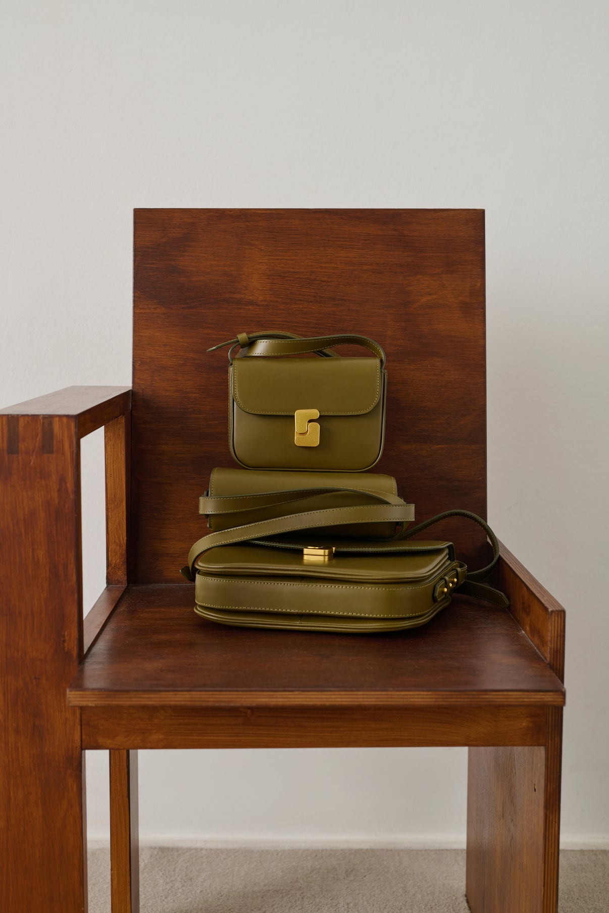 Sac Bell Very Mini - Kaki Doré - Cuir - Femme vue 2